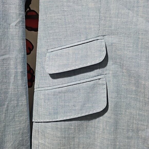 Polo by Ralph Lauren Long Chambray Cotton Blazer Jacket Size 4 New - Picture 5 of 10
